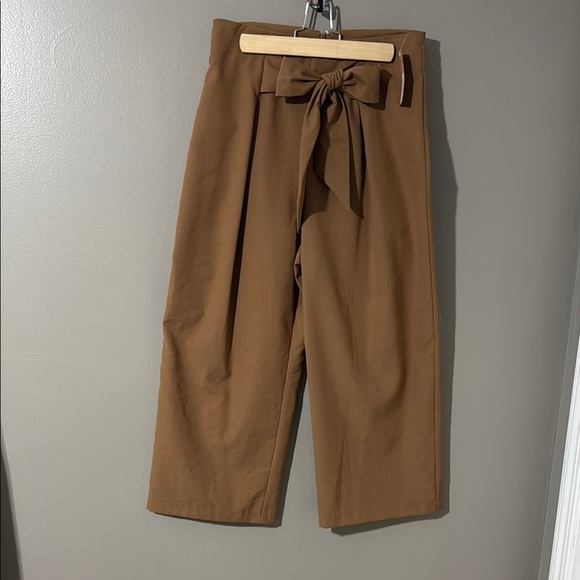 Daniel Cremieux Brown Capris with Tie Waist - Picture 1 of 8